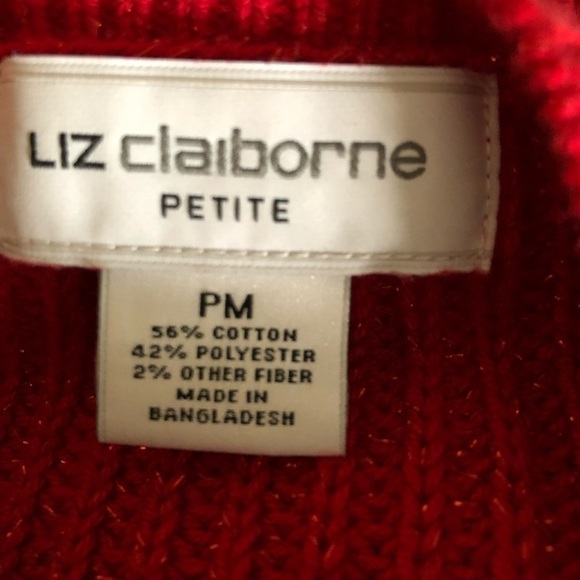 Liz Claiborne PM stunning red sweater - Picture 6 of 7